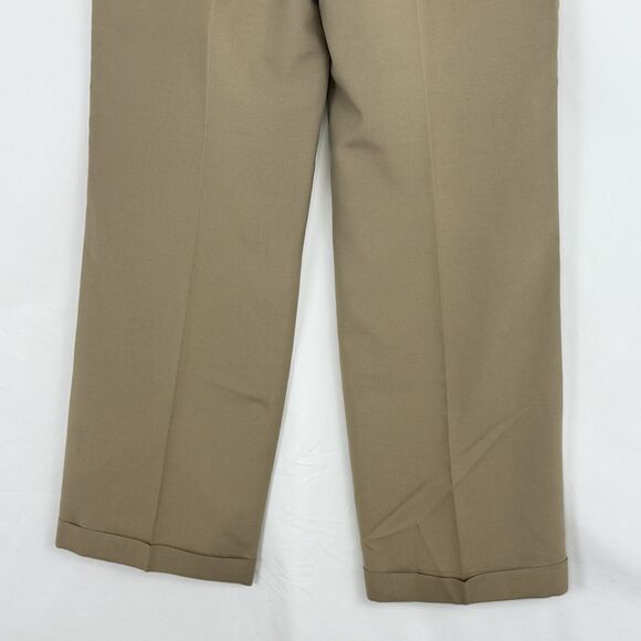 Vintage Dress Pants Pleated Front Cuffed Hems Mens 32 x 31 Beige - Picture 5 of 16